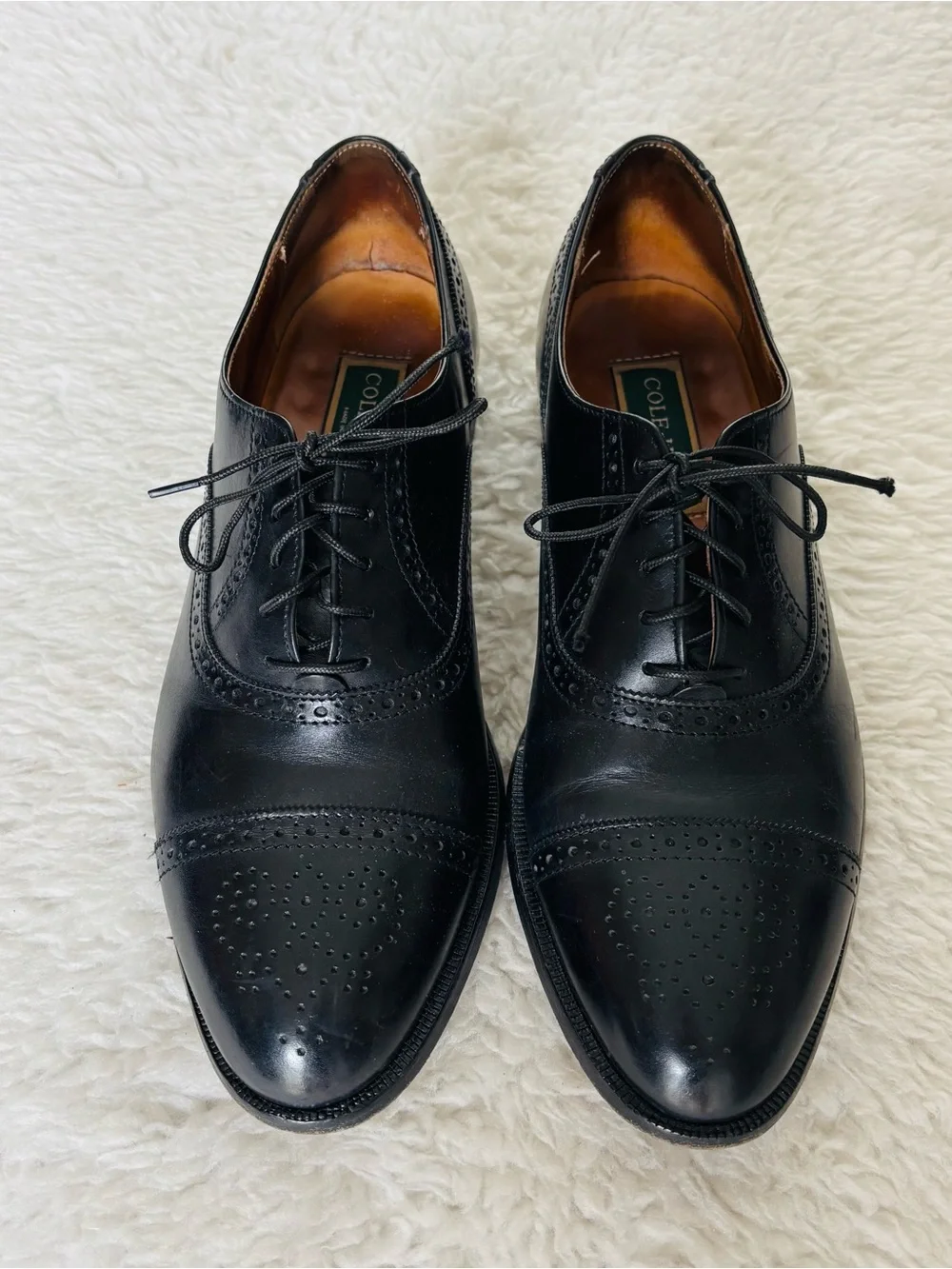 Cole Haan Black leather Lace up Oxfords Shoes size 10.5 D